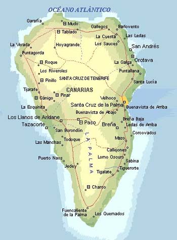 La Palma Karte / Topografische Karte La Palma Hohe Relief – rolisweet